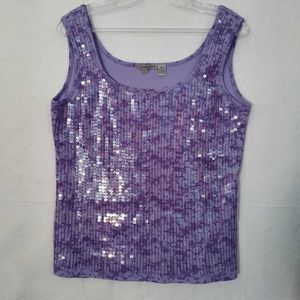 NWOT J.P. Evolution y2k Lavender Sequin Tank Top Size Large